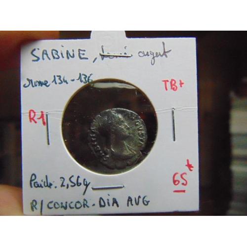 Monnaie Antique Romaine Sabine Denier Argent