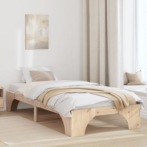 Vidaxl Cadre De Lit Naturel Bois De Pin Massif 100 X 200 Cm Durable