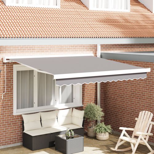 Vidaxl Store Rétractable Manuel Gris Clair 300x250 Cm, Vidaxl Tissu De Remplacement Pour Store De 3x2,5 M Cadre Gris Clair