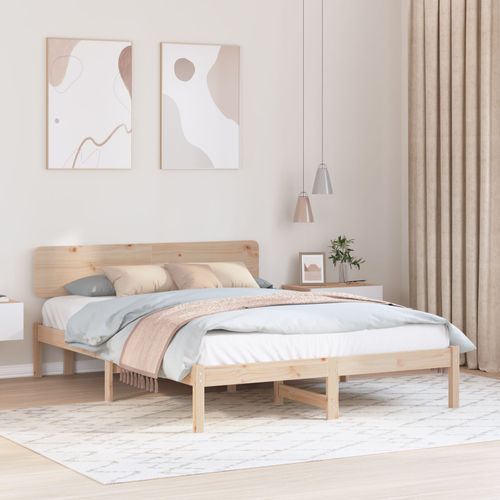 Vidaxl Lit Avec Headboard 150x200 Cm Bois De Pin Massif