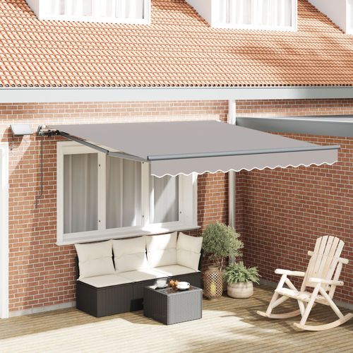 Store Rétractable Manuel Vidaxl Avec Led Gris Clair 300x250 Cm, Tissu De Remplacement Pour Store Vidaxl 3x2,5 M Cadre Gris Clair