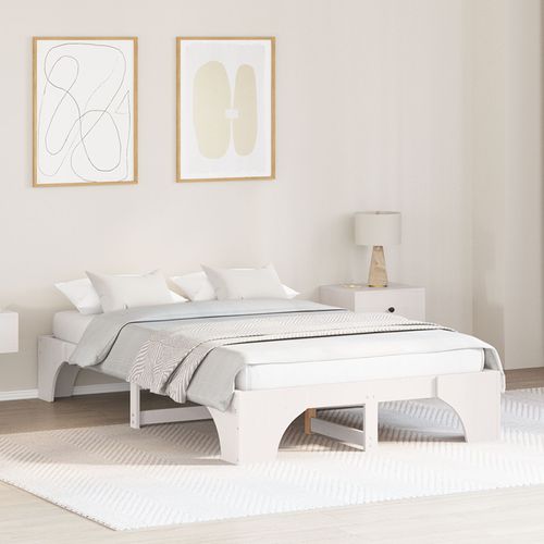Vidaxl Cadre De Lit Blanc Bois Massif 120 X 190 Cm Cadre De Lit