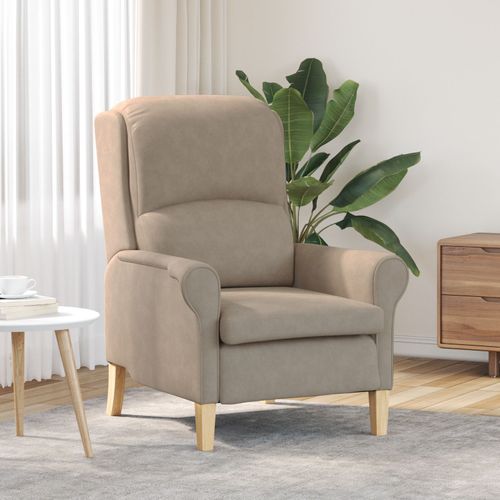 Vidaxl Fauteuil Taupe Taupe Tissu, Bois Standard Fauteuil Taupe