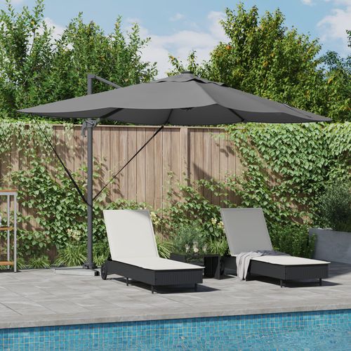 Vidaxl Parasol Déporté Roma Avec Leds Anthracite 352x251x265 Cm Aluminium