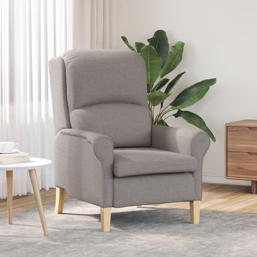 Vidaxl Fauteuil Moderne Taupe Tissu En Polyester Avec Jambes En Bois Moyen