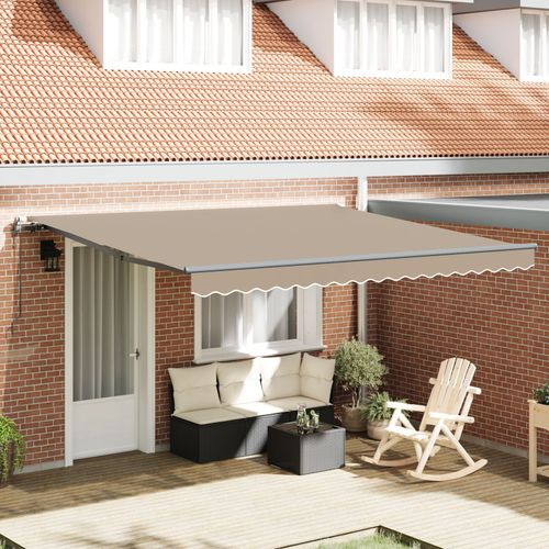 Store Rétractable Automatique Vidaxl Beige 400x350 Cm, Tissu De Remplacement Pour Store Vidaxl 4x3.5 M Cadre Beige