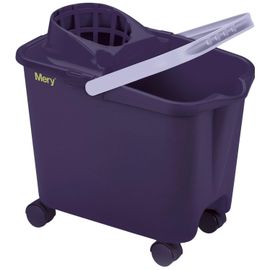Mery Godet à vadrouille Godet avec roues pivotantes Godet avec Egouttoir large Force optimale 14 litres Violet Mesures : 39Lx25.Lx36.5H cm