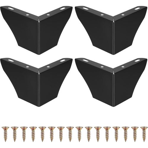 4 Pieces Furniture Legs 7.5cm Furniture Legs,Table Legs,Metal Cabinet Legs,Triangle Shaped Table Legs,Furniture Leg For Sofa Cupboard Cabinets Kitchen,Black