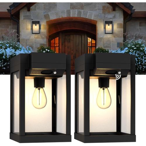Asas-Lampemurale Solaire Extérieur Avec Détecteur Demouvement,3mode Ip65 Imperméable À L'eau Lumièremurale,Appliques D'extérieur Lumineuses Pour Le Jardin,Le Patio,L'allée Et La Clôture