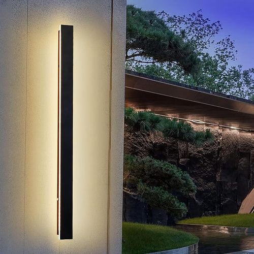 Asas-Longue Applique Exterieur/Intérieur,Appliquemurale Étanche Ip65 Led Lampemurale En Aluminium Acrylique Pour Terrasse Jardin Garage,Blanc Chaud 3000k Eclairagemural Noir,38w/120cm