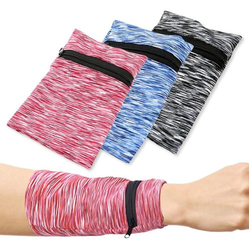 Asas-Lot De 3 Portefeuilles De Poignet Avec Fermeture Éclair,Bracelet De Téléphone Léger Pour La Course À Pied,Pochette De Téléphone Portable Respirante Avec 2 Poches