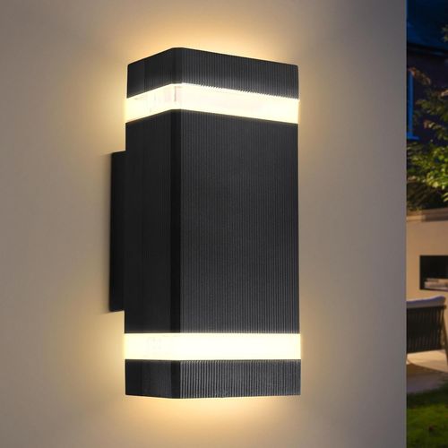 Asas-Luminaire Exterieurmural Gu10,Applique Extérieur 3000k Chaud,Eclairage Par Le Haut Et Par Le Bas,Étanchéité Ip65,Stylemoderne Et Rétro,Pour Patios,Jardins,Allées,Balcons