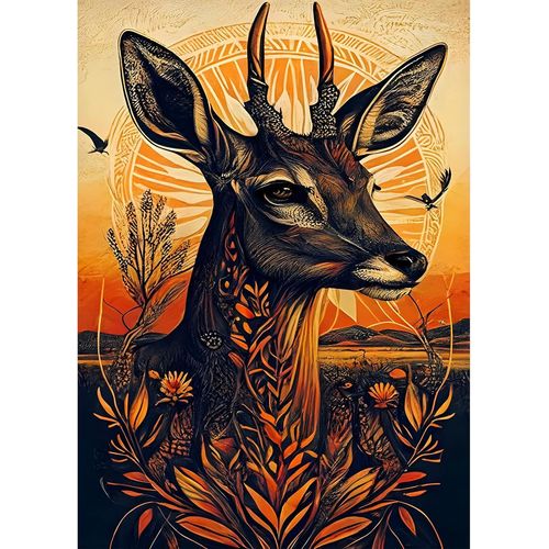 Asas-Animaux Diamond Painting Pour Adultes Enfants,5d Diy Broderie Diamant Painting Kit Complet Antilope,Peinture Diamant Artisanat Strass Point De Croix Painting Pour Décoration Intérieur 30x40cm
