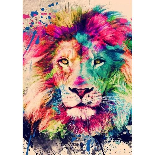 Asas-5d Diy Diamant Painting Peinture Kit Complet,Peinture Broderie Point De Croix Diamant Point Par Numéros Pour Enfants Adultesmur Art Cadeaux Décor-Lion/30 * 40cm