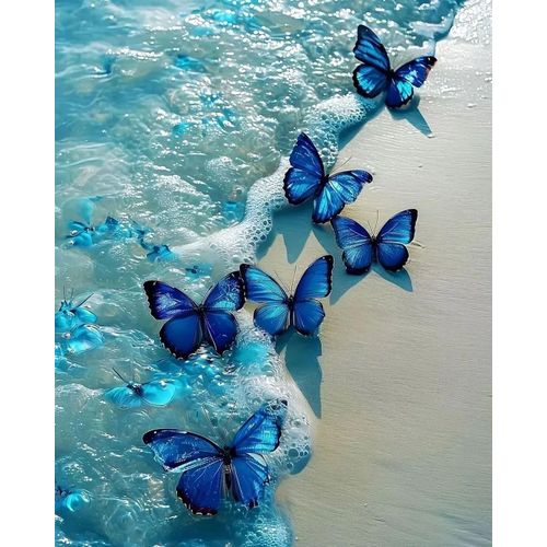 Asas-Diamond Painting Papillon 5d,Kit Complet De Peinture Diamant Pour Adultes Et Enfants,Diy Broderie Diamant Papillon Fantaisie,Idéal Pour Décorationmurale Intérieure,Artisanat Créatif (30x40cm)