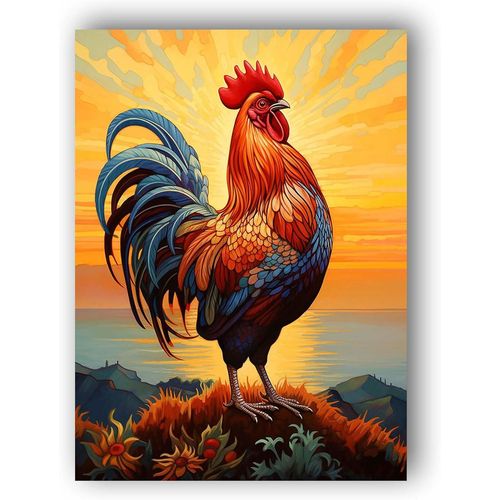 Asas-5d Diy Diamond Painting Coq,Diamond Painting Adulte Animal,Peinture Diamant Diamant Painting Broderie Au Point De Croixmosaïque Strass Décoration De Lamaison 30x40cm-35
