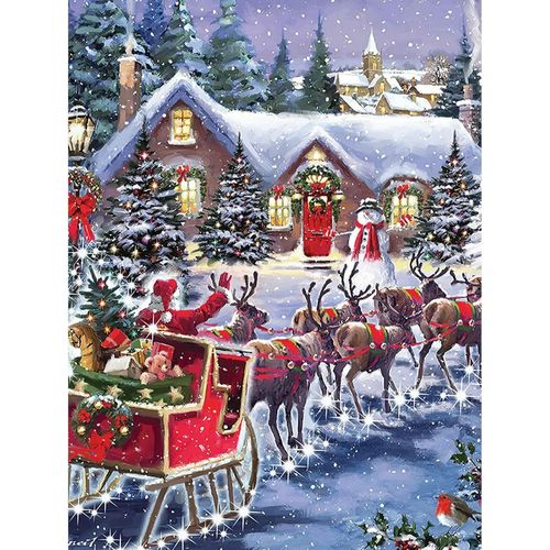 Asas-Kit De Peinture Diamant À Faire Soi-Même Pour Adultes Et Enfants-Décoration De Noël 5d-Strass En Cristal-Broderie Au Point De Croix-Décorationmurale De Noël
