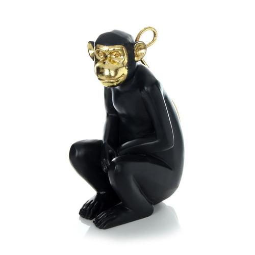 Paris Prix - Statuette Déco "monkey" 31cm Noir