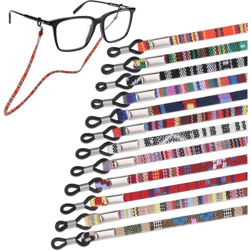 Asas-Lot De 12 Sangles De Lunettesmulticolores En Nylon Pour Lunettes De Vue Autour Du Cou Pour Homme Et Femme,Multicolore,Taille Unique 