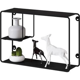 Asas-Étagèremurale En Fer À 3 Niveaux,Petite Étagère De Rangementmurale,Étagère Flottante Décorative,Style Industriel,Pour Cuisine,Salle De Bain,Salon,Chambre,38 X11,5x25,5cm,Noir