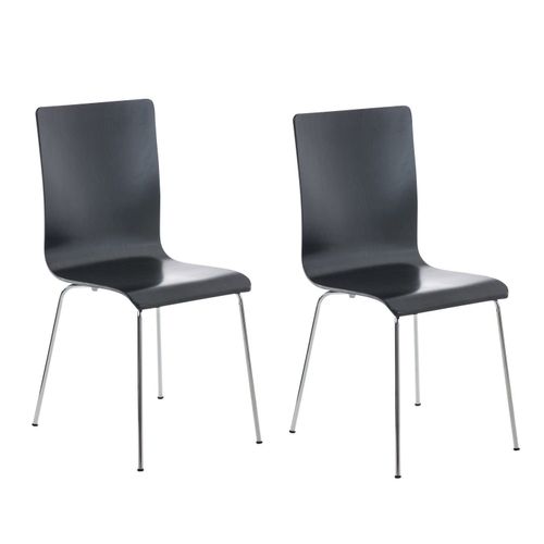 Lot De 2 Chaises De Cuisine En Bois Noir Et Métal Cds10067