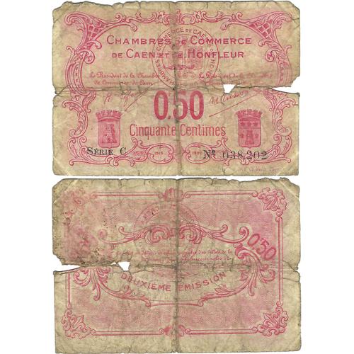 France - Billet - Chambre De Commerce De Caen Et Honfleur - 50 Centimes - 1918 - Jp.034.12 - 15-041