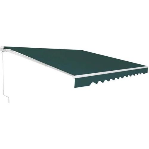 Costway Store Banne De Balcon Rétractable 3 X 2,5m Avec Tissu Résistant Aux Uv Et À L'eau Cadre Aluminium Angle Réglable 5-35° Vert