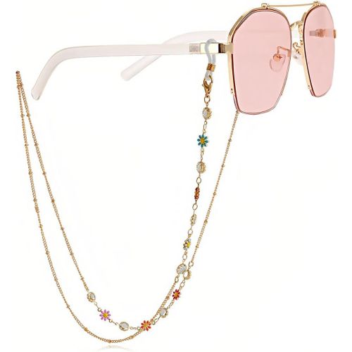 Asas-Chaîne De Lunettes Pour Femme Porte-Sangle Autour Du Cou,Chaîne De Lunettes De Lecture Du Soleil Pour Femme Collier De Longe Pourmasque Facial(Style 4)