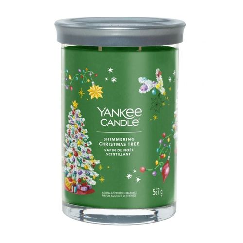 Bougie signature sapin de Noël scintillant grand modèle
