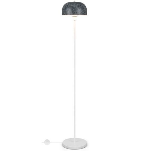 Costway Lampadaire Sur Pied Moderne H 146 Cm Avec Abat-Jour En Fausse Pierre Texturée,Interrupteur Au Pied Base Lestée,Culot E27