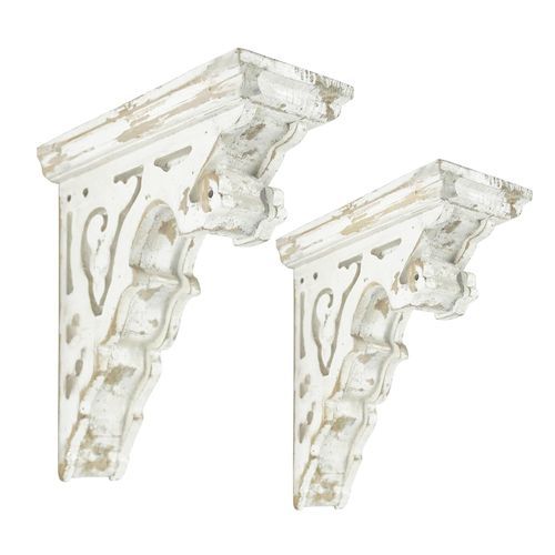 Asas-Lot De 2 Supports D'étagère,Blancs,Style Vintage,Pour Décoration De Ferme,Étagère Flottante,Décoration