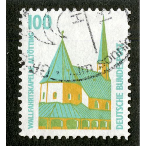 Timbre Oblitéré Deutsche Bundespost, Wallfahrtskapelle Altotting, 100