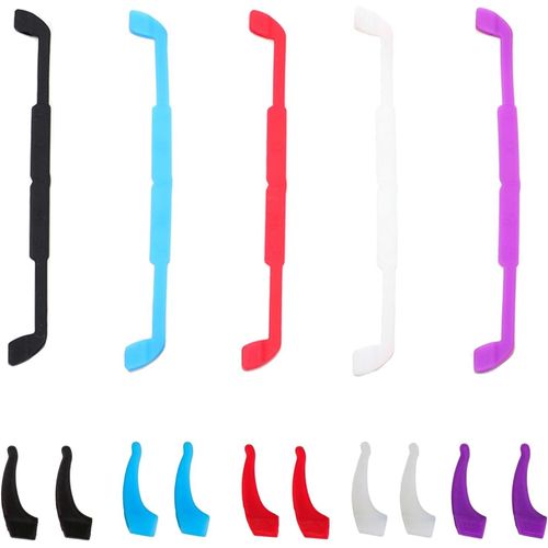 Asas-Lot De 5 Paires De Sangles De Lunettes Antidérapantes En Silicone Élastique Avec Crochet De Préhension Pour Enfants Et Adultesmulticolore,Multicolore,Taille Unique