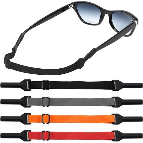 Asas-Lot De 4 Cordons À Lunettes Réglables-Pour Le Sport-Extrêmement Fiable-Pour Le Sport-4 Couleurs,Noir,Bordeaux,Gris Foncé,Orange,21