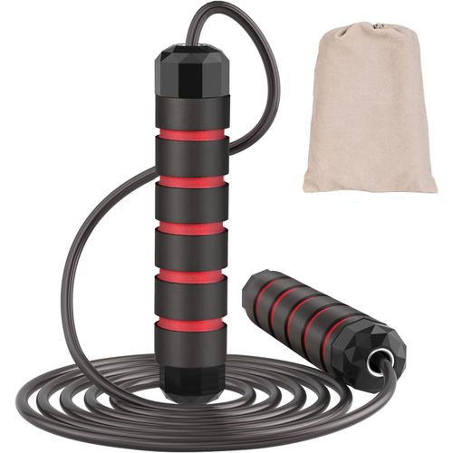 Asas-Hvoolee Corde À Sauter Pour Adulte-Corde À Sauter Réglable-Idéale Pour Le Sport,L'entraînement Et Le Fitness-Convient Pour Adultes Et Enfants-Br003-Noir + Rouge
