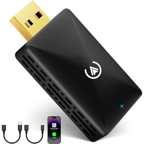 asas-Adaptateur Sans Fil Android Auto Et Carplay Sans Fil,Clé Sans Fil 2 En 1 Convertit Android Auto/Carplay Filaire En Sans Fil,Convient Aux Voitures Avec Aa Et Carplay,Wifi 5Ghz,Mini Noir