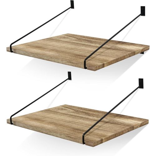 Asas-Etageremurale Bois-40x30cm Larges Étagères Suspendues-Étagères Flottantes Rustiques Pour Cuisine,Salle De Bain,Chambre À Coucher,Salon,Couloir,Lot De 2