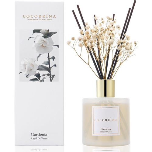 Home Fragrance Diffuser,Gardenia 200 ml with Diffuser Sticks Reed Diffuser Sticks for Bathroom Shelf Decoration