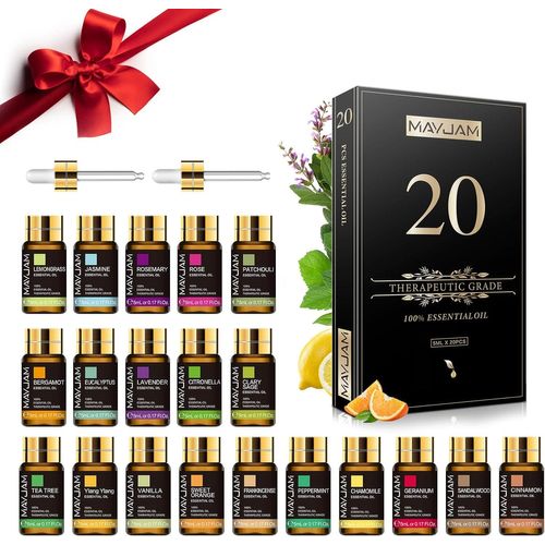 Essential Oil Gift Set 20pcs,Essential Oil Gift Set for Diffuser,Humidifier-Lavender Jasmine Eucalyptus Vanilla Sandalwood Sweet Orange Bergamot Pink and More