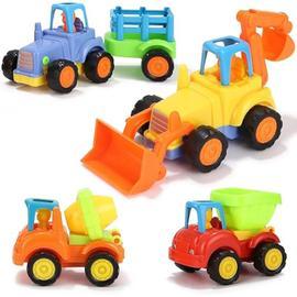 8 Véhicules de Construction Jouet Plastique Construction Excavatrice  Tracteur Camion Benne Bulldozer Modèle Enfants Garçon Mini Cadeau