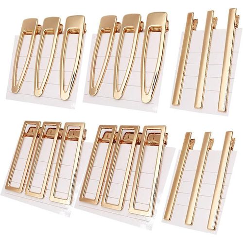 30 Pièces Pinces À Cheveux Alligator,Pince À Cheveux Bec De Canard,Barrette Plates Femmes Filles Clips,Barrettes Crocodile Dorées,Pinces À Cheveux Plates En Métal,Barrette Crocodile Alligator (A)