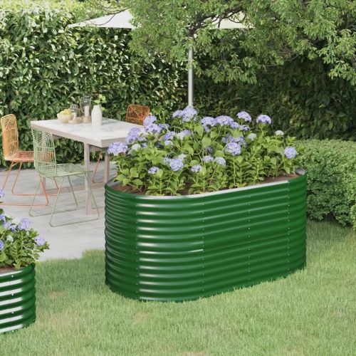 Prolenta Premium - Lit Surélevé De Jardin Acier Enduit De Poudre 152x80x68 Cm Vert
