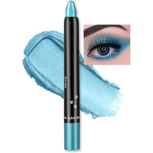 Blue Glitter Eyeshadow Pen,Waterproof Long Lasting Blue Eyeshadow Stick,Pearl Cream Eyeliner Pencil,High Metallic Glitter Eye Pen 