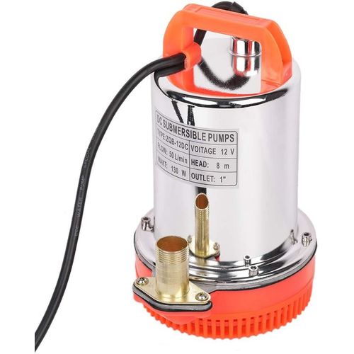 Pompe à Eau Submersible 3000L/H Fontaine Solaire Pompe électrique DC 12V 130W pour Natation Piscine étang Pompe d'évacuation Pompe D'immersion Pompe à eau immergé automatique