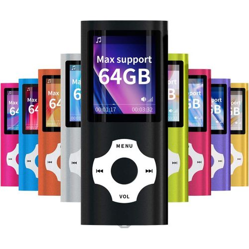 pengwushop-\U2013 Digital, Compact Et Portable Lecteur Mp3/Mp4 (Max Support 64 G) Avec Photo Viewer, E-Book Reader Et Radio Fm Enregistreur Vocal Et Vidéo Vidéo En Noir