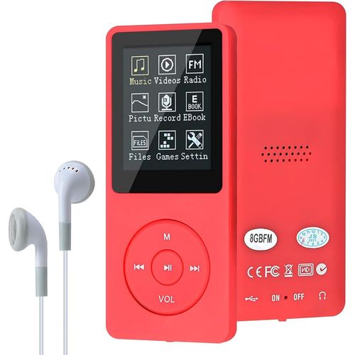 pengwushop-Lecteur De Musique Numérique, Lecteur Mp3/Mp4, Mise À Niveau 8Go, Lecteur De Musique Portable Hifi Sans Perte Avec Musique/Radio Fm/Liseuse Électronique, Prend En Charge Jusqu'À 64 Go (Rou