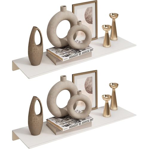 2 Pack Floating Shelves,Storage Shelves,Bathroom Shelves,Wall Mounted,Aluminum Shelves (16 Inch,White)