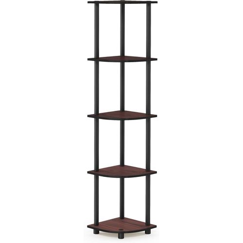Turn-N-Tube 5-Tier Corner Display Shelf,Multi-Purpose,Dark Cherry/Black