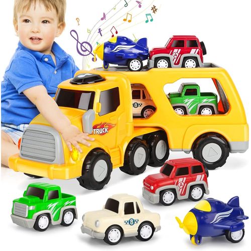 Jouet De Camion Pour Enfant, 5 En 1 Camion Jouet Avec Sons Et Lumières Cadeau De Noël Voiture Jouet Pour 2 3 4 Ans Garcon Filles Enfants