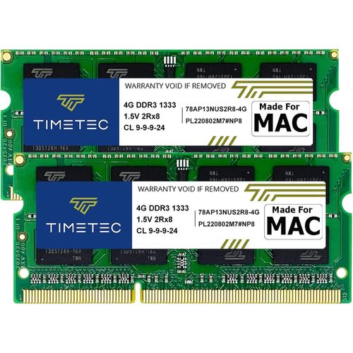 meimieshop-8 Go Kit(2X4Go)Compatible Avec Apple Ddr3 1333 Mhz Pc3-10600 Cl9 Pour Mac Book Pro(Début/Fin 2011),Imac(Mi-2010,Mi/Fin 2011),Mac Mini(Mi-2011)Mise À Niveau De La Ram Mac